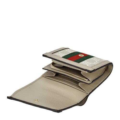 グッチ 二つ折り財布 レディース オフィディア GG カードケース ウォレット ベージュ GUCCI 598662 UULAG 9682 ベージュ＆ホワイト