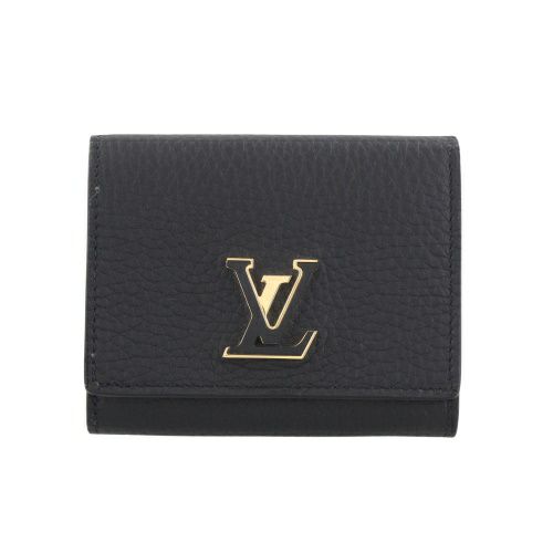 ルイヴィトン 二つ折り財布 トリヨン ポルトフォイユ・カプシーヌ タイニー ブラック LOUIS VUITTON M12149 ノワール