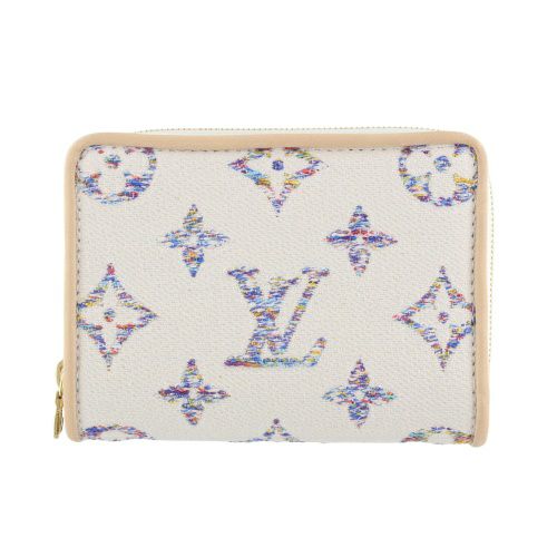 ルイヴィトン 二つ折り財布 モノグラム・ジャカード ポルトフォイユ・ルー ホワイト LOUIS VUITTON M83500 マルチカラーホワイト