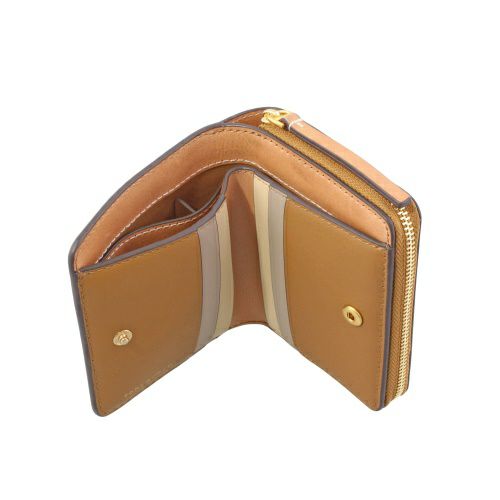 トリーバーチ 二つ折り財布 レディース ロビンソン ペブルドレザー バイフォールド ウォレット ブラウン TORY BURCH 146369 202 TIGERS-EYE キャメル