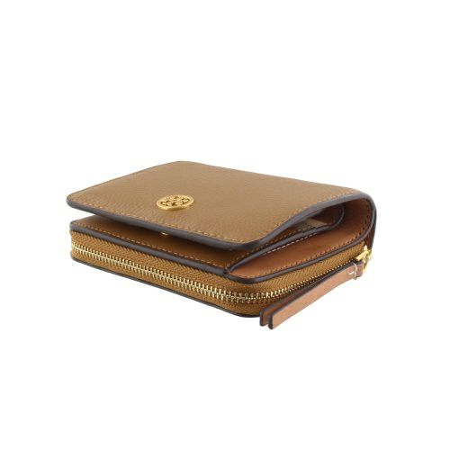 トリーバーチ 二つ折り財布 レディース ロビンソン ペブルドレザー バイフォールド ウォレット ブラウン TORY BURCH 146369 202 TIGERS-EYE キャメル