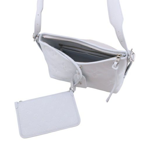 ルイヴィトン ショルダーバッグ レディース モノグラムアンプラント キャリーオール ジップ NM PM ブルー LOUIS VUITTON M46673 ウォッシュド・ブルー