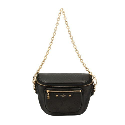 ルイヴィトン ショルダーバッグ レディース モノグラムアンプラント ミニ バムバッグ ブラック LOUIS VUITTON M46917 ノワール