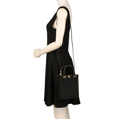 トリーバーチ ショルダーバッグ レディース モノグラム ミニトート クロスボディ ブラック TORY BURCH 152133 001