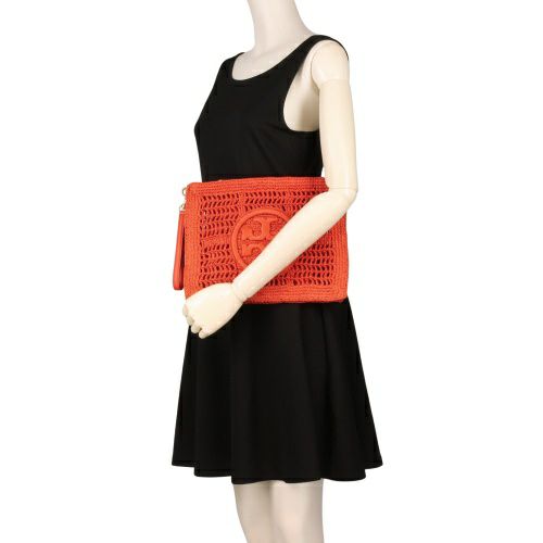 トリーバーチ セカンドバッグ レディース エラ クロシェ ポーチ クラッチバッグ レッド TORY BURCH 155038 627