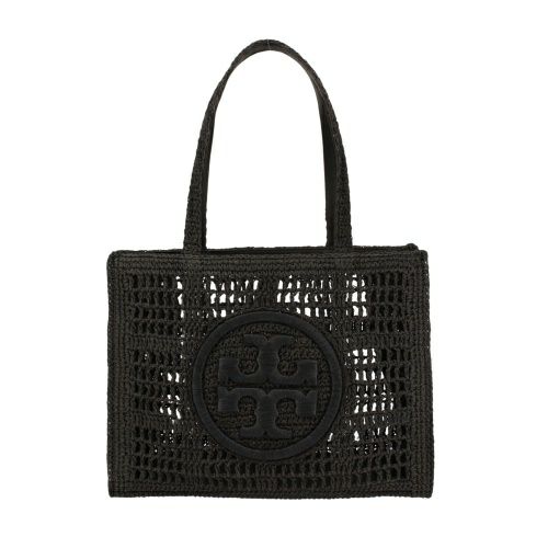 トリーバーチ トートバッグ レディース エラ スモールトート クロシェ ロゴ ブラック TORY BURCH 158040 001