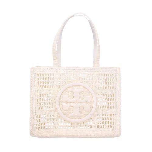 トリーバーチ トートバッグ レディース エラ スモールトート クロシェ ロゴ ホワイト TORY BURCH 158040 100