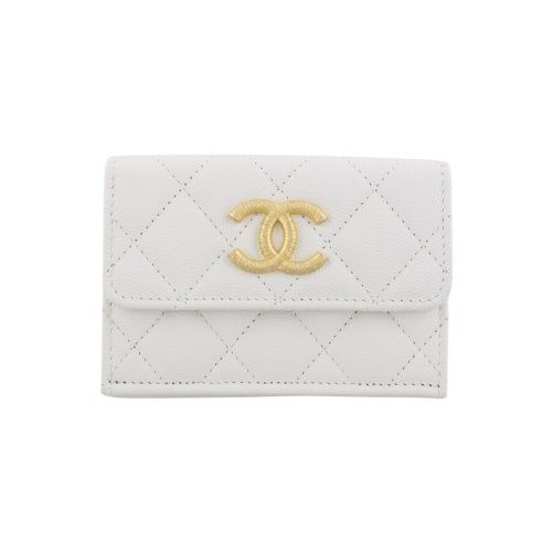 シャネル 三つ折り財布 レディース ココマーク ホワイト CHANEL AP3518 B19362 10601