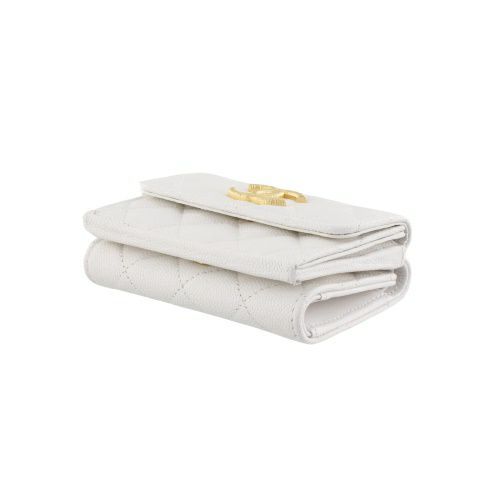 シャネル 三つ折り財布 レディース ココマーク ホワイト CHANEL AP3518 B19362 10601
