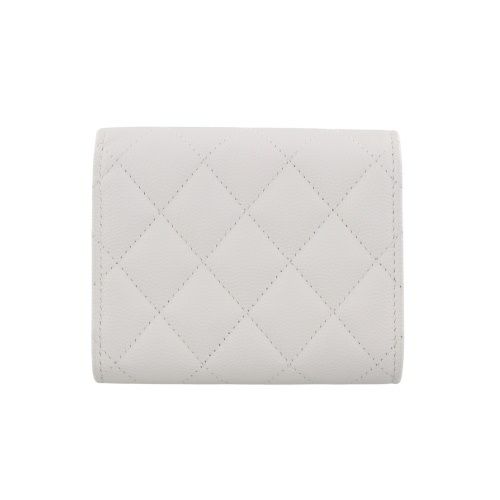 シャネル 三つ折り財布 レディース ココマーク ホワイト CHANEL