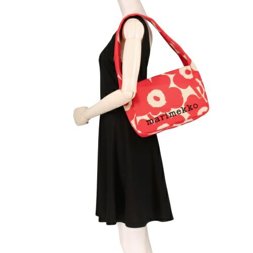 マリメッコ ハンドバッグ レディース KNITTED SHOULDERBAG UNIKKO ピンク marimekko 094141 380 PINK/BEIGE