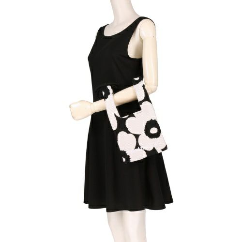 マリメッコ ハンドバッグ レディース KNITTED MINI TOTE UNIKKO ブラック marimekko 094145 911 BLACK/OFF WHITE