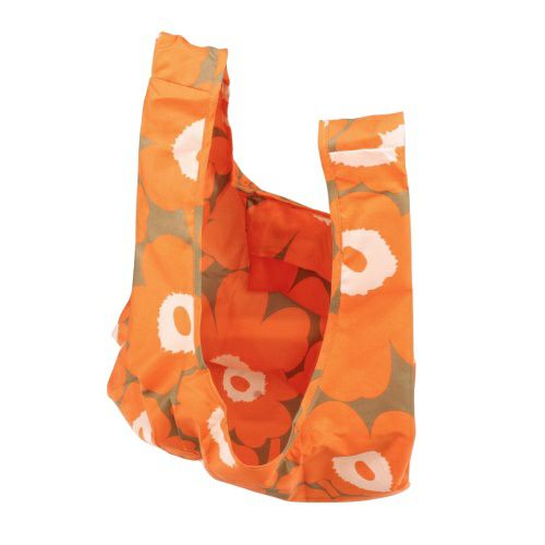 マリメッコ トートバッグ エコバッグ レディース UNIKKO SMART BAG オレンジ marimekko 094138 218 ORANGE/BEIGE/OFF WHITE
