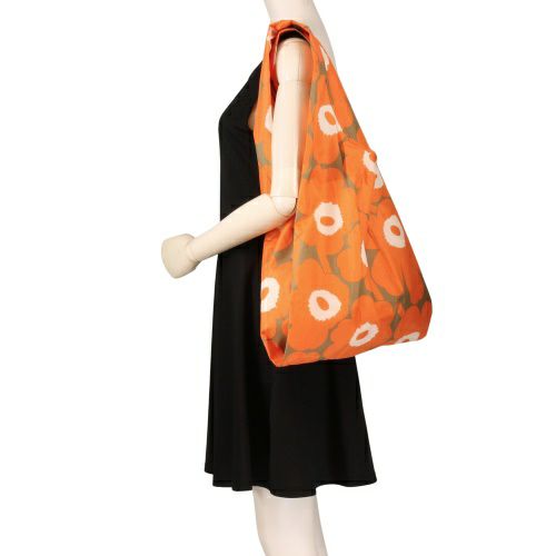 マリメッコ トートバッグ エコバッグ レディース UNIKKO SMART BAG オレンジ marimekko 094138 218 ORANGE/BEIGE/OFF WHITE