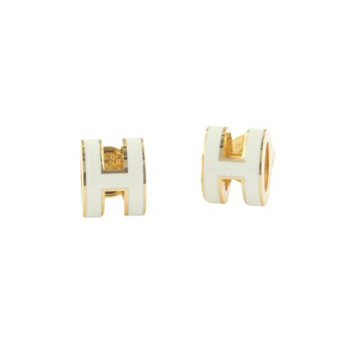 エルメス ピアス レディース MINI POP H ホワイト HERMES H608002F BLANC/GD