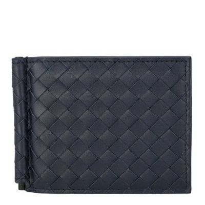 【極美品】ボッテガヴェネタ　イントレチャート　マネークリップ ネイビー　財布　紺 BOTTEGA VENETA - ボッテガヴェネタ BOTTEGA VENETA イントレ