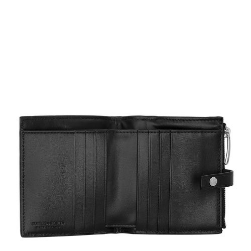 ボッテガヴェネタ 二つ折り財布 レディース イントレチャート ブラック BOTTEGA VENETA 600270 V3UH2 8803