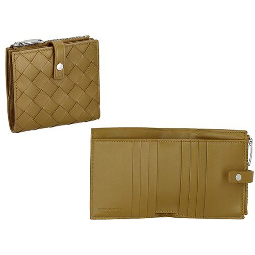 ボッテガヴェネタ 二つ折り財布 レディース イントレチャート ブラウン BOTTEGA VENETA 600270 V48A1 2596