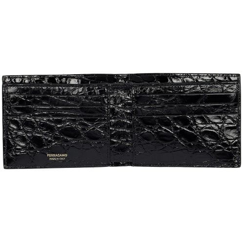 フェラガモ 二つ折り財布 メンズ ブラック FERRAGAMO 661451 776198 NER