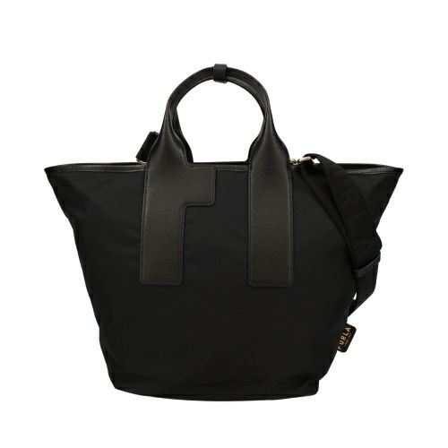 フルラ ハンドバッグ レディース ピューマ カラーブロック リサイクル ナイロン ラージ トートバッグ ブラック FURLA WB01249 BX3050 3180S