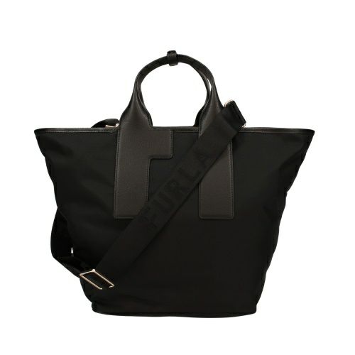 フルラ ハンドバッグ レディース ピューマ カラーブロック リサイクル ナイロン ラージ トートバッグ ブラック FURLA WB01249 BX3050 3180S