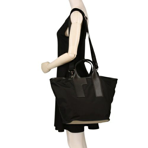 フルラ ハンドバッグ レディース ピューマ カラーブロック リサイクル ナイロン ラージ トートバッグ ブラック FURLA WB01249 BX3050 3180S