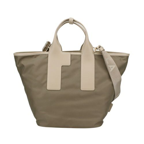 フルラ ハンドバッグ レディース ピューマ カラーブロック リサイクル ナイロン ラージ トートバッグ カーキグリーン FURLA WB01249 BX3050 3183S
