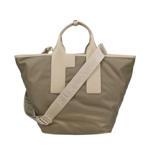 フルラ ハンドバッグ レディース ピューマ カラーブロック リサイクル ナイロン ラージ トートバッグ カーキグリーン FURLA WB01249 BX3050 3183S