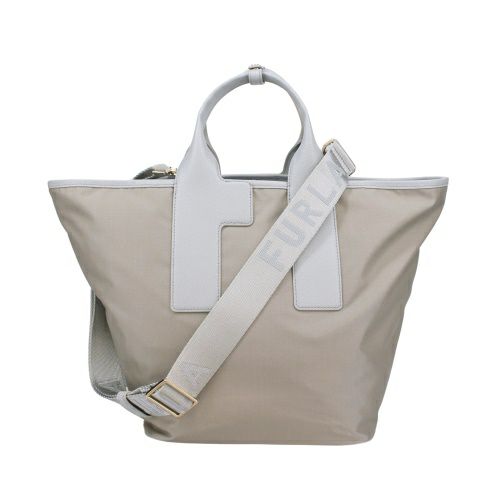フルラ ハンドバッグ レディース ピューマ カラーブロック リサイクル ナイロン ラージ トートバッグ グレー FURLA WB01249 BX3050 3324S
