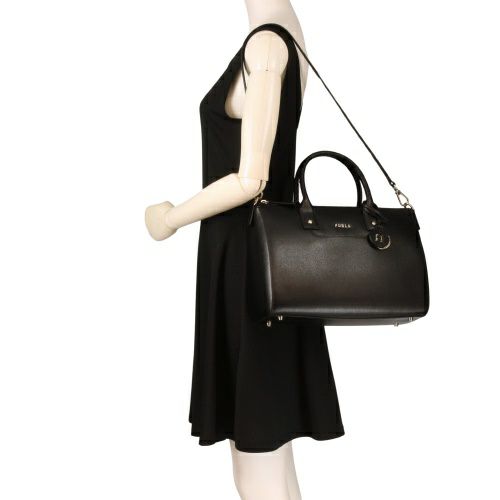 フルラ ハンドバッグ レディース リンダ サフィアーノ レザー ミディアム サッチェル ブラック FURLA WB01287 ARE000 O6000