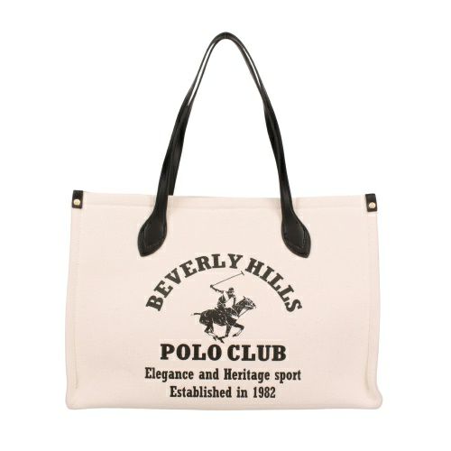 ビバリーヒルズポロクラブ トートバッグ レディース ホワイト BEVERLY HILLS POLO CLUB BH2013N キナリ/ブラック