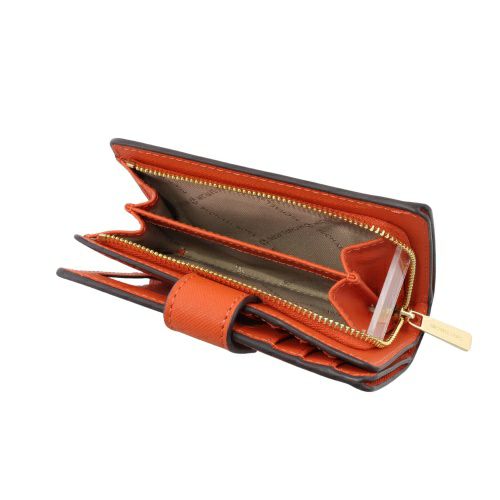 マイケルコース 二つ折り財布 レディース ジェット セット トラベル レザー ビルフォールド ジップ コインウォレット オレンジ MICHAEL KORS 35F7GTVF2L RED CLAY