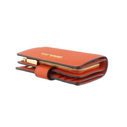 マイケルコース 二つ折り財布 レディース ジェット セット トラベル レザー ビルフォールド ジップ コインウォレット オレンジ MICHAEL KORS 35F7GTVF2L RED CLAY