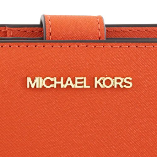 マイケルコース 二つ折り財布 レディース ジェット セット トラベル レザー ビルフォールド ジップ コインウォレット オレンジ MICHAEL KORS 35F7GTVF2L RED CLAY