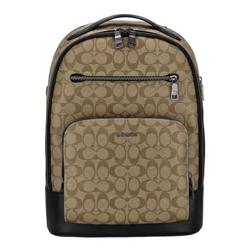 コーチ アウトレット バックパック リュックサック メンズ イーサン バックパック・シグネチャー キャンバス ブラウン COACH OUTLET CL962 QBKHA ベージュ/ブラック