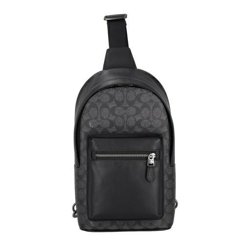 コーチ アウトレット ボディバッグ メンズ ウエスト パック・シグネチャー キャンバス ブラック COACH OUTLET CV924 QBMI5