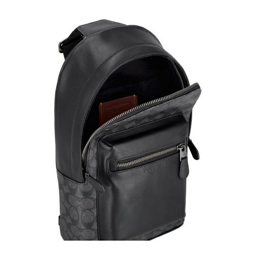 コーチ アウトレット ボディバッグ メンズ ウエスト パック・シグネチャー キャンバス ブラック COACH OUTLET CV924 QBMI5