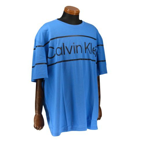 カルバンクライン Tシャツ メンズ TRAVELING LOGO TEE-RELAXED FIT ブルー Calvin Klein 40HM803 BU XLサイズ