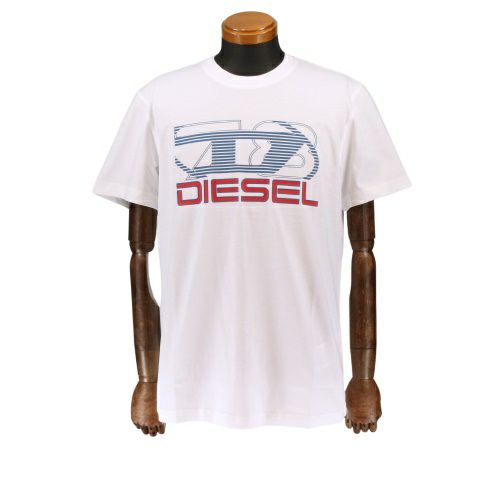 ディーゼル Tシャツ メンズ T-DIEGER-K74 ホワイト DIESEL A12502 0GRAI 100 Mサイズ