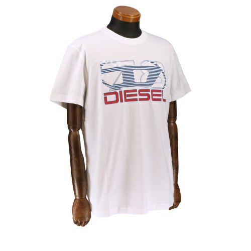 ディーゼル Tシャツ メンズ T-DIEGER-K74 ホワイト DIESEL A12502 0GRAI 100 XLサイズ