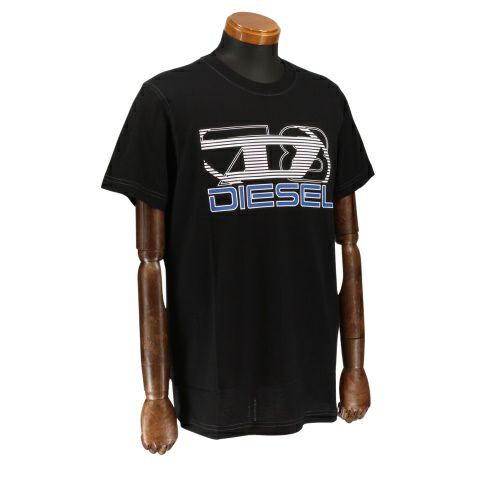 ディーゼル Tシャツ メンズ T-DIEGER-K74 ブラック DIESEL A12502 0GRAI 9XX Mサイズ