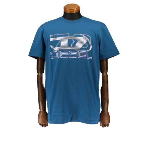 ディーゼル Tシャツ メンズ T-DIEGER-K74 ブルー DIESEL A12502 0GRAI 9NT ターコイズ Lサイズ
