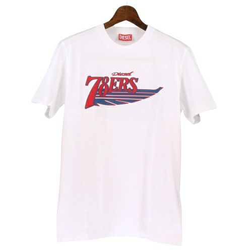 ディーゼル Tシャツ メンズ T-DIEGER-K75 ホワイト DIESEL A12503 0GRAI 100 Mサイズ