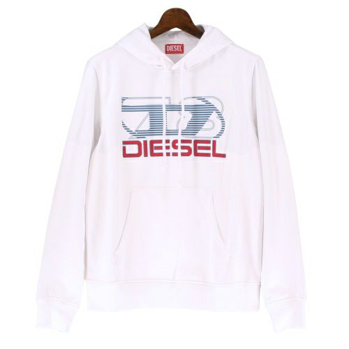 ディーゼル パーカー メンズ S-GINN-HOOD-K40 ホワイト DIESEL A12516 0HAYT 100 XLサイズ