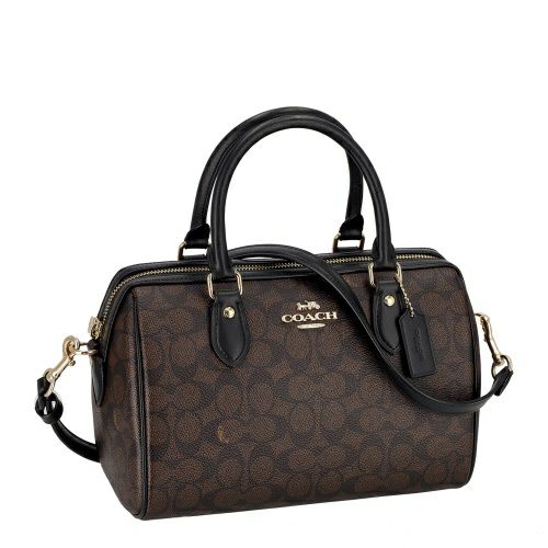 コーチ アウトレット ハンドバッグ レディース ローアン サッチェル バッグ・シグネチャー キャンバス ブラウン COACH OUTLET CV961 IMXAQ ウォルナット/ブラック
