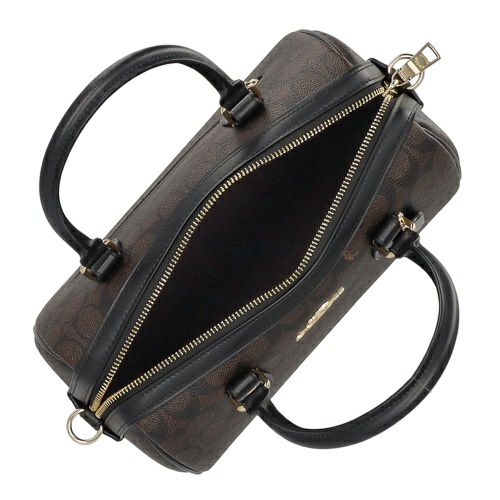 コーチ アウトレット ハンドバッグ レディース ローアン サッチェル バッグ・シグネチャー キャンバス ブラウン COACH OUTLET CV961 IMXAQ ウォルナット/ブラック