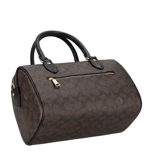 コーチ アウトレット ハンドバッグ レディース ローアン サッチェル バッグ・シグネチャー キャンバス ブラウン COACH OUTLET CV961 IMXAQ ウォルナット/ブラック