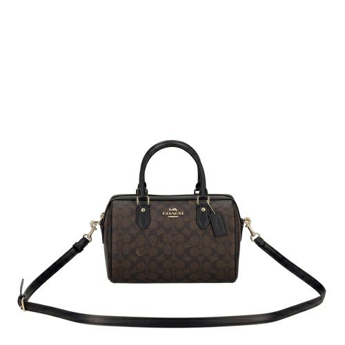 コーチ アウトレット ハンドバッグ レディース ローアン サッチェル バッグ・シグネチャー キャンバス ブラウン COACH OUTLET CV961 IMXAQ ウォルナット/ブラック