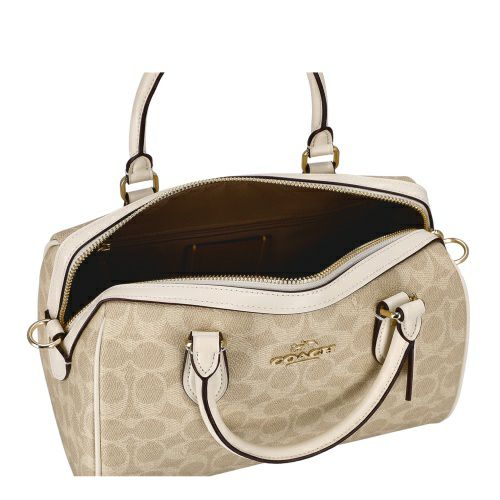 コーチ アウトレット ハンドバッグ レディース ローアン サッチェル バッグ・シグネチャー キャンバス ホワイト COACH OUTLET CV961 IMXDM サンド/チョーク