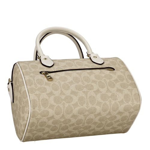 コーチ アウトレット ハンドバッグ レディース ローアン サッチェル バッグ・シグネチャー キャンバス ホワイト COACH OUTLET CV961 IMXDM サンド/チョーク